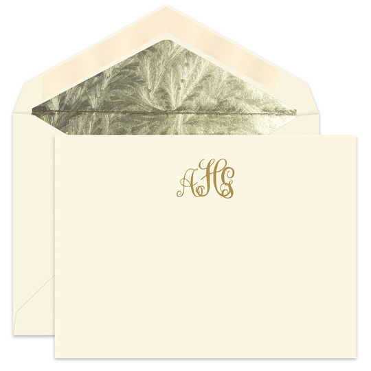 Crowned Monogram Flat Note Cards